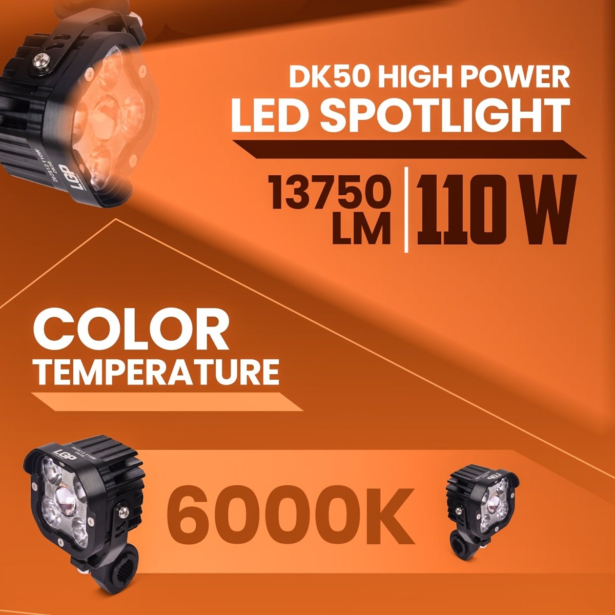 LGP DK50 110W LED fog lamp for motorcycle
