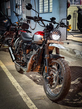 Barrel Rogue 2.0 exhaust Yezdi Scrambler with link pipe performance slip on exhaust India