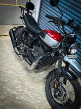 Barrel Rogue 2.0 exhaust Yezdi Scrambler with link pipe performance slip on exhaust India