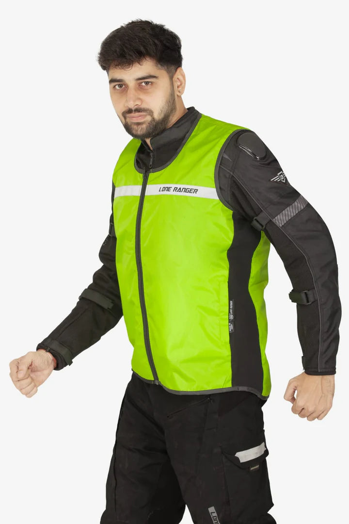 Lone Ranger Marshal High Visibility Reflective Motorcycle Riding Safety Jacket