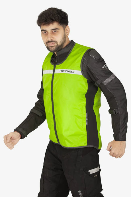 Lone Ranger Marshal High Visibility Reflective Motorcycle Riding Safety Jacket