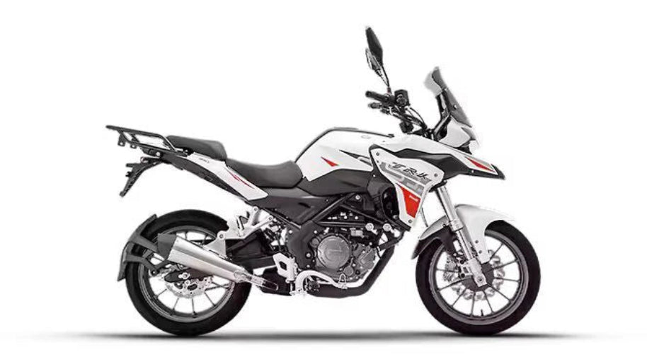 Barrel Rogue V2 stainless steel slip-on exhaust with link pipe for Benelli TRK 251 adventure motorcycle