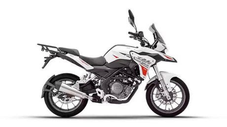 Barrel Rogue V2 stainless steel slip-on exhaust with link pipe for Benelli TRK 251 adventure motorcycle