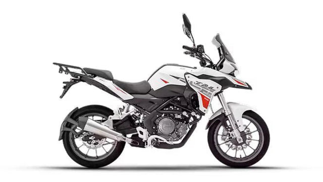 Barrel Rogue V2 stainless steel slip-on exhaust with link pipe for Benelli TRK 251 adventure motorcycle