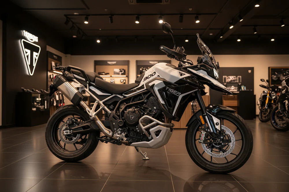 Barrel Storm stainless steel slip-on exhaust for Triumph Tiger 900 GT 2025 adventure motorcycle