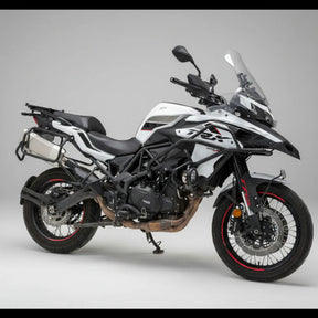 Barrel Storm stainless steel slip-on exhaust with link pipe for Benelli TRK 502X adventure motorcycle