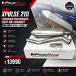 PowerRage Performance Slip-On Exhaust for Hero XPulse 210 with brushed stainless steel finish lightweight motorcycle exhaust