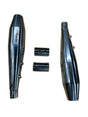 MK Racing brushed stainless steel slip-on exhaust muffler pair for Royal Enfield Continental GT 650
