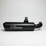 MK Racing matte black short can exhaust silencer for Harley-Davidson X440 and Hero Mavrick 400