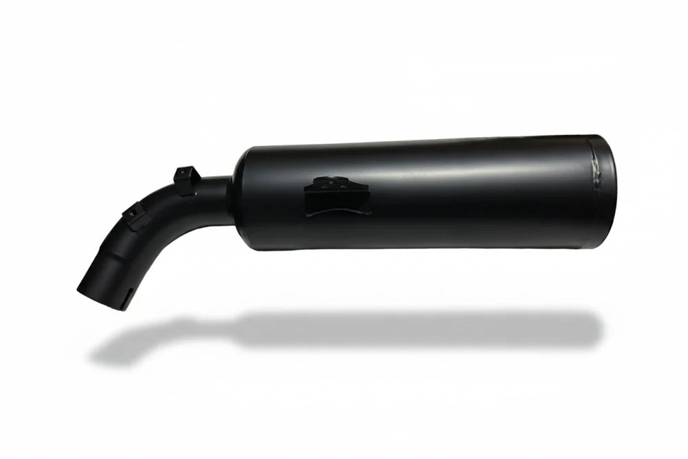 MK Racing matte black short can exhaust silencer for Harley-Davidson X440 and Hero Mavrick 400