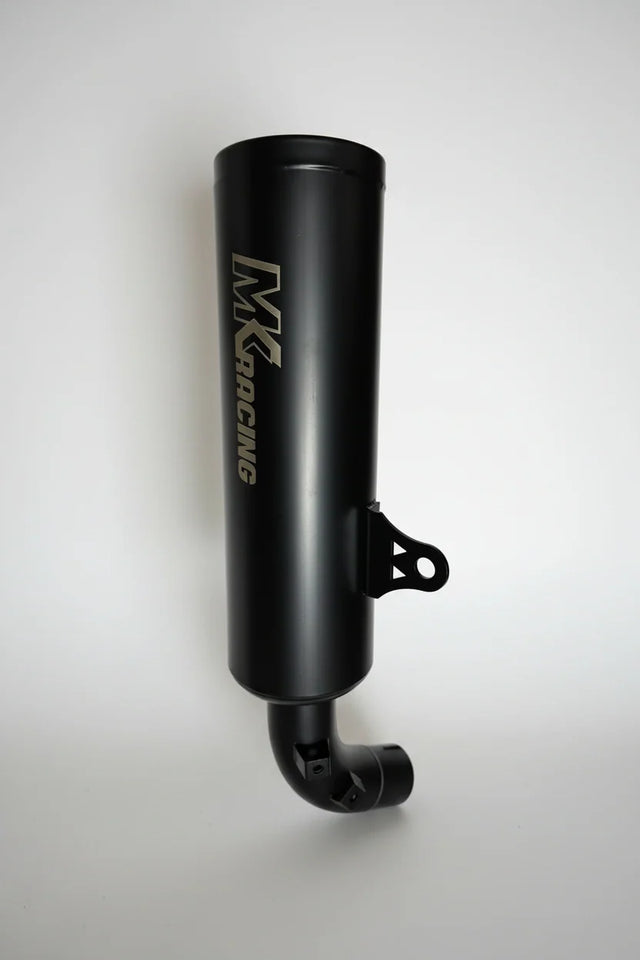 MK Racing matte black short can exhaust silencer for Harley-Davidson X440 and Hero Mavrick 400