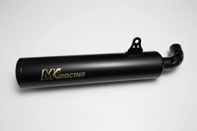 MK Racing matte black long can exhaust silencer for Harley-Davidson X440 and Hero Mavrick 400