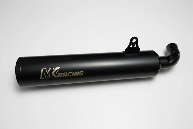 MK Racing matte black long can exhaust silencer for Harley-Davidson X440 and Hero Mavrick 400