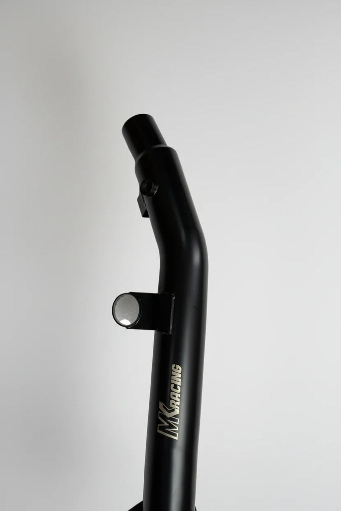 MK Racing matte black steel bend header pipe for Royal Enfield Hunter 350