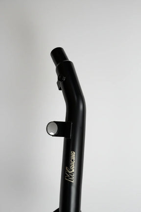 MK Racing matte black steel bend header pipe for Royal Enfield Hunter 350