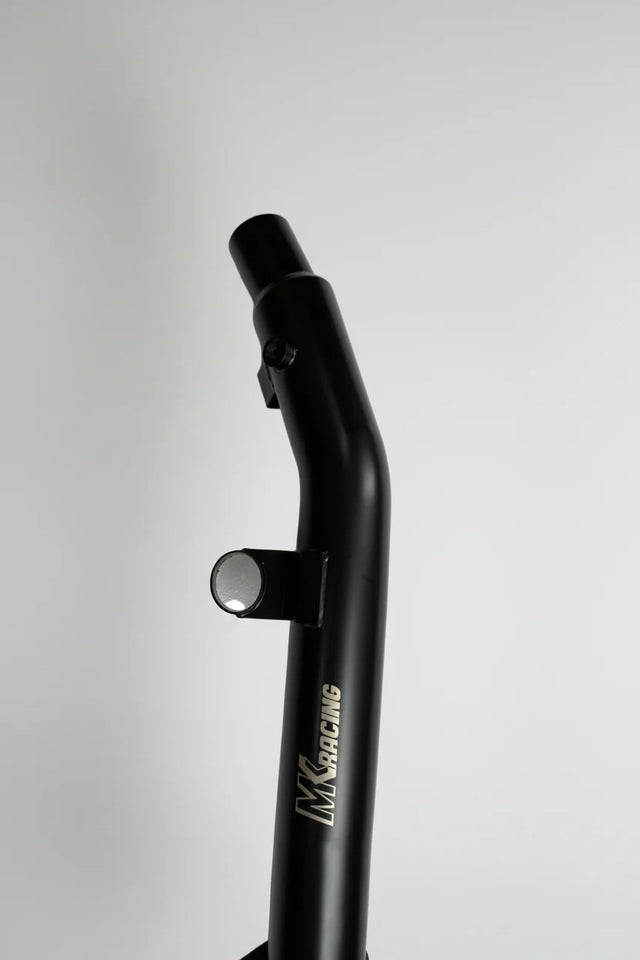 MK Racing matte black steel bend header pipe for Royal Enfield Hunter 350