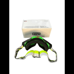 100% The Motocross & Mountain Biking  MX Goggle – Green white black (tinted) - 1 YEAR WARRANTY