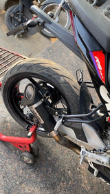 Barrel Outlaw 2.0 full system exhaust for Aprilia RS457 with header pipe side exit and underbelly stainless steel exhaust