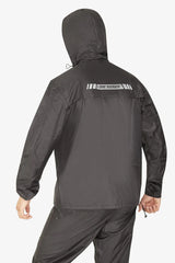 Lone Ranger Black Waterproof Motorcycle Rain Suit Jacket and Pants Set with Reflective Strips