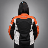 Lone Ranger Women Addon Pro motorcycle riding jacket in rust front view

