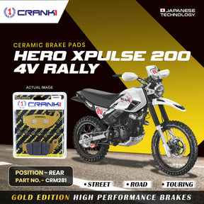 CRANK1 Ceramic Rear Brake Pads for Hero Xpulse 200 4V Rally