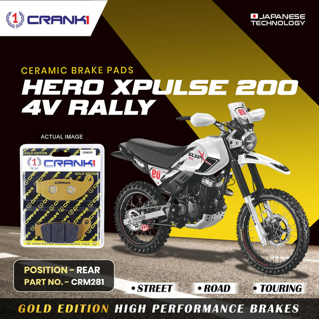 CRANK1 Ceramic Rear Brake Pads for Hero Xpulse 200 4V Rally