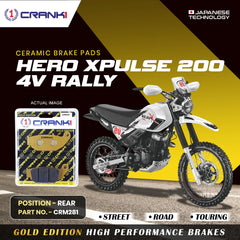 CRANK1 Ceramic Rear Brake Pads for Hero Xpulse 200 4V Rally