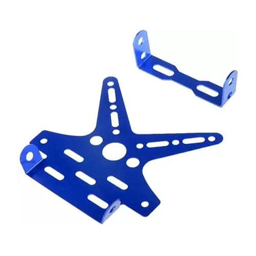 Adjustable Tail Tidy Number Plate Holder/License Plate Holder Bracket - Universal for all Bikes (Blue)