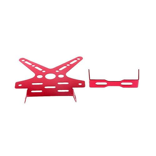 Adjustable Tail Tidy Number Plate Holder/License Plate Holder Bracket - Universal for all Bikes (Red)