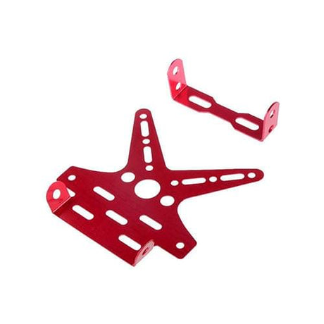 Adjustable Tail Tidy Number Plate Holder/License Plate Holder Bracket - Universal for all Bikes (Red)