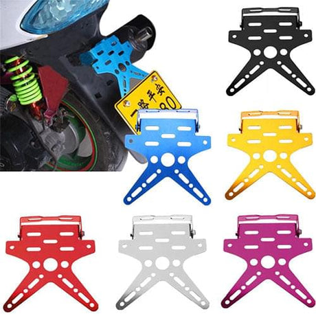 Adjustable Tail Tidy Number Plate Holder/License Plate Holder Bracket - Universal for all Bikes (Red)