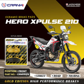 CRANK1 Ceramic Front Brake Pads CRM052/4 for Hero Xpulse 210 HH Rated Disc Brake Pads