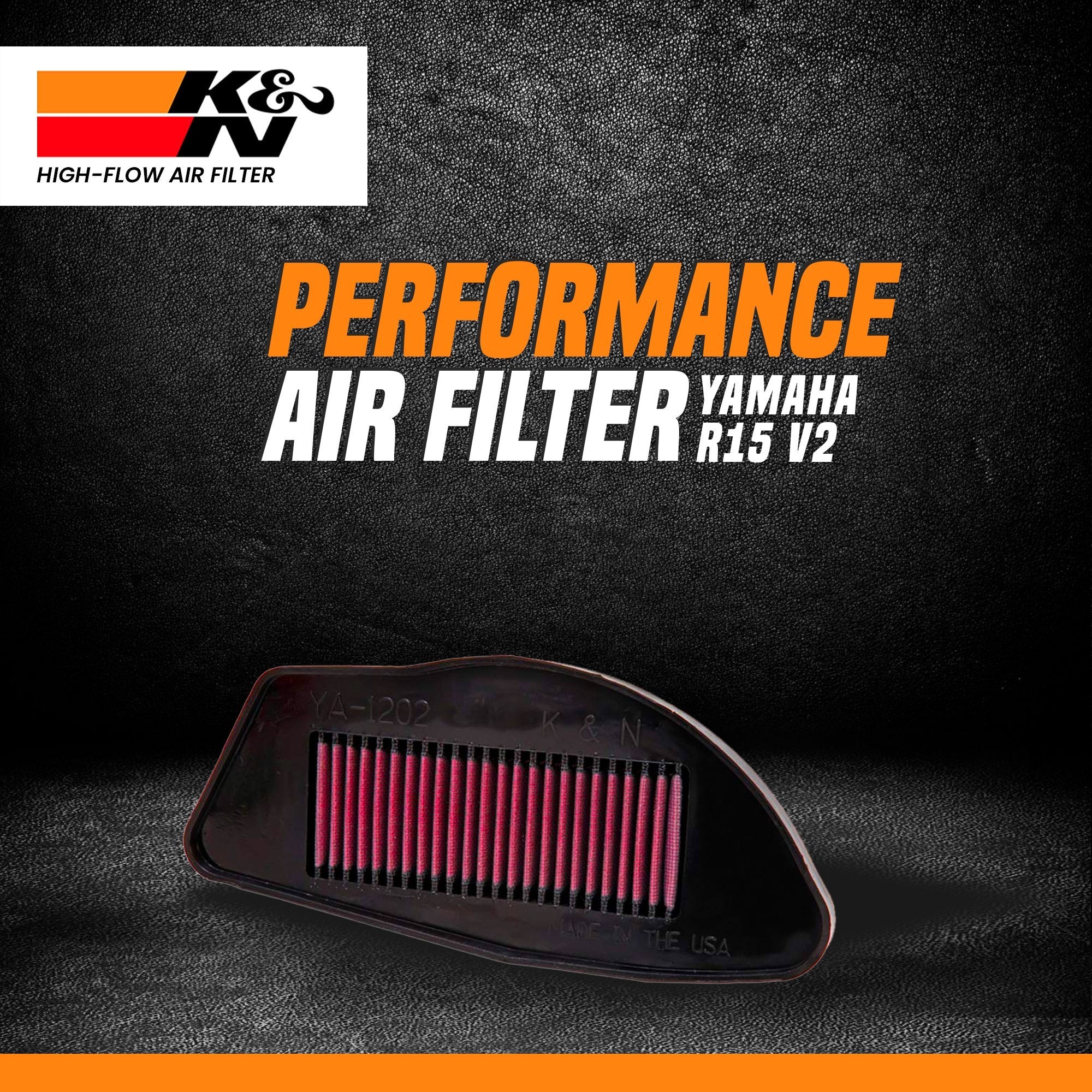 High Performance R15 Filter K&N YA-1208 Air Filter Yamaha R15 V1 & V2 | High-Flow Performance ...