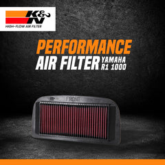 K&N YA-1002 air filter for Yamaha YZF R1 2002 2003 high performance reusable filter