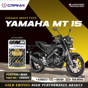 CRANK1 CRM234 ceramic rear brake pads for Yamaha MT-15 motorcycle