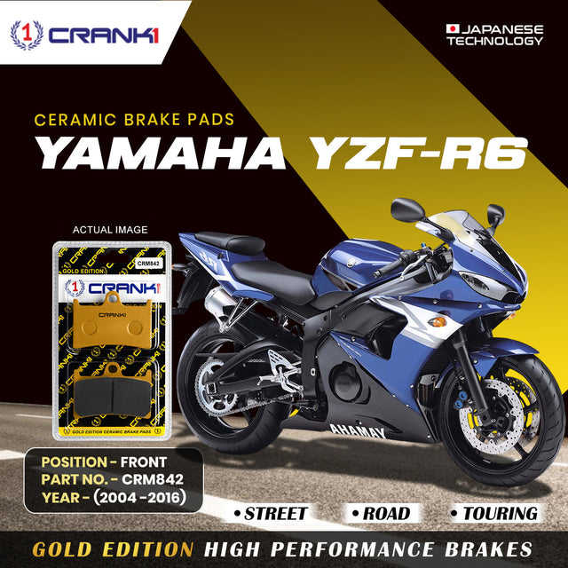 CRANK1 Ceramic Front Brake Pads for Yamaha YZF-R6 2004-2016
