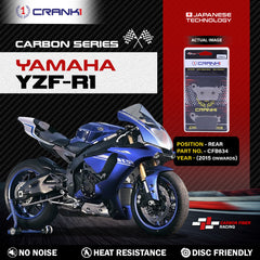 CRANK1 Carbon Rear Brake Pads CFB634 for Yamaha YZF-R1 2015 Onwards Performance Motorcycle Disc Brake Pads