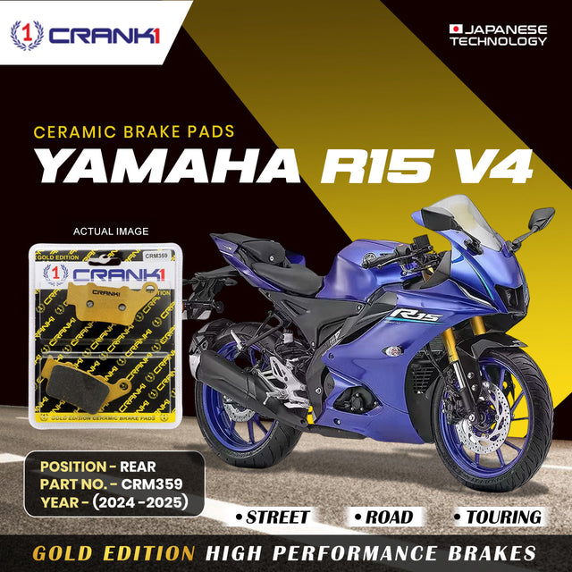 CRANK1 ceramic rear brake pads for Yamaha R15 V4 2024-2025 CRM359