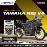 CRANK1 Ceramic Rear Brake Pads CRM234 for Yamaha R15 V4 2022-2023