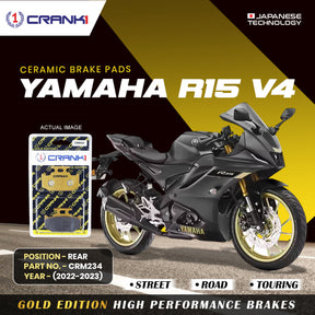 CRANK1 Ceramic Rear Brake Pads CRM234 for Yamaha R15 V4 2022-2023