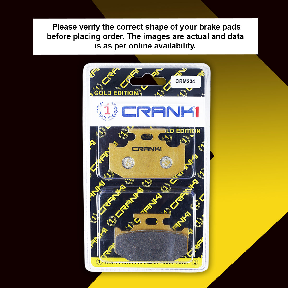 CRANK1 Ceramic Rear Brake Pads for Yamaha FZS-Fi CRM234