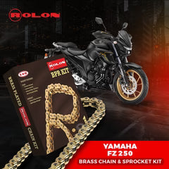 Rolon Brass X Ring Chain and Sprocket Kit 15T 46T 136 Links for Yamaha FZ 250