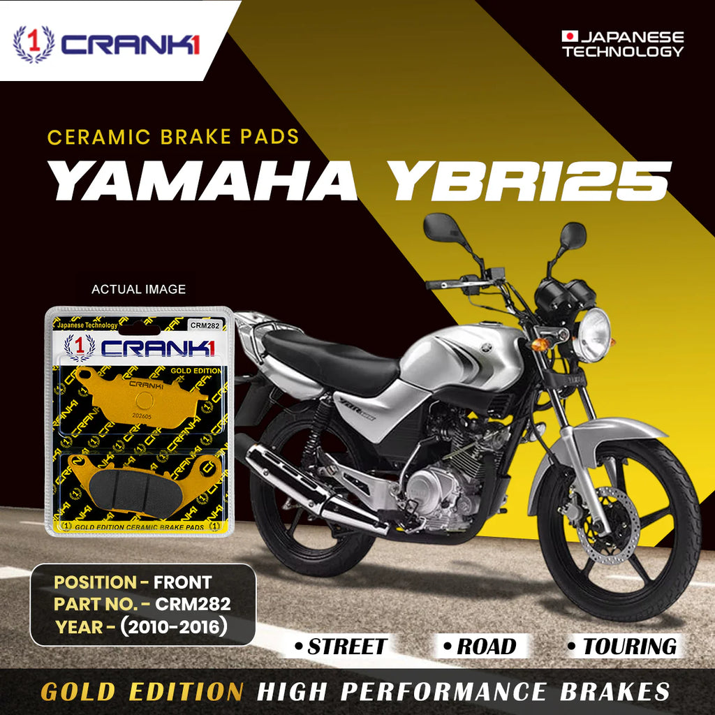 CRANK1 Ceramic Brake Pads for Yamaha YBR125 2010-2016 Front Disc Brake CRM282