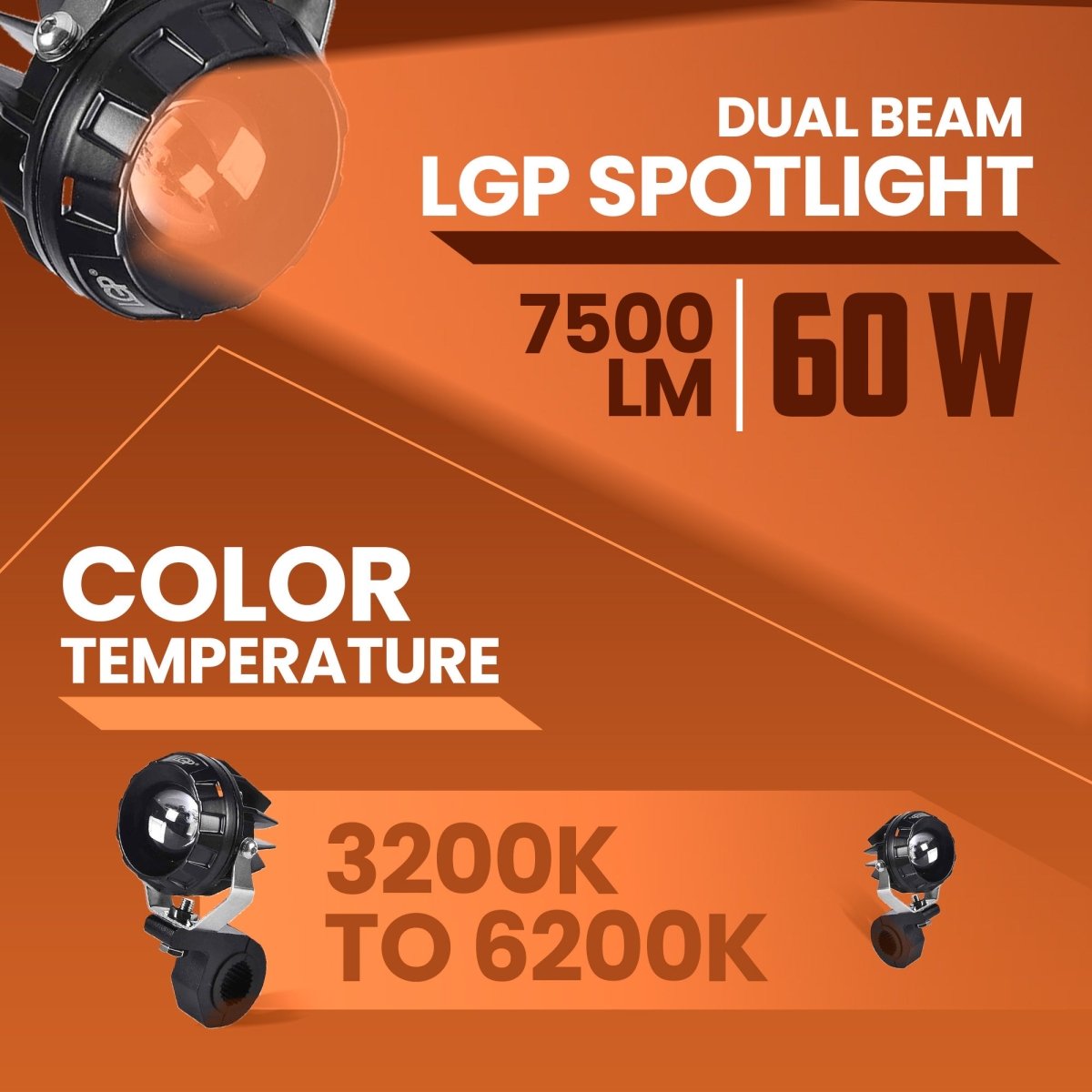 LGP DK330 60W dual beam LED spotlight for bike
