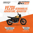 66BHP Race Pro Sintered Brake Pads for Yezdi Scrambler Adventure Roadster Front 66RP-958 Rear 66RP-953