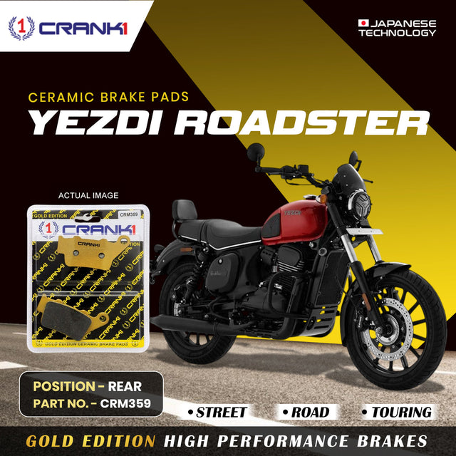 CRANK1 Ceramic Rear Brake Pads for Yezdi Roadster CRM359
