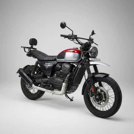 Barrel Rogue 2.0 exhaust Yezdi Scrambler with link pipe performance slip on exhaust India