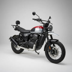 Barrel Rogue 2.0 exhaust Yezdi Scrambler with link pipe performance slip on exhaust India