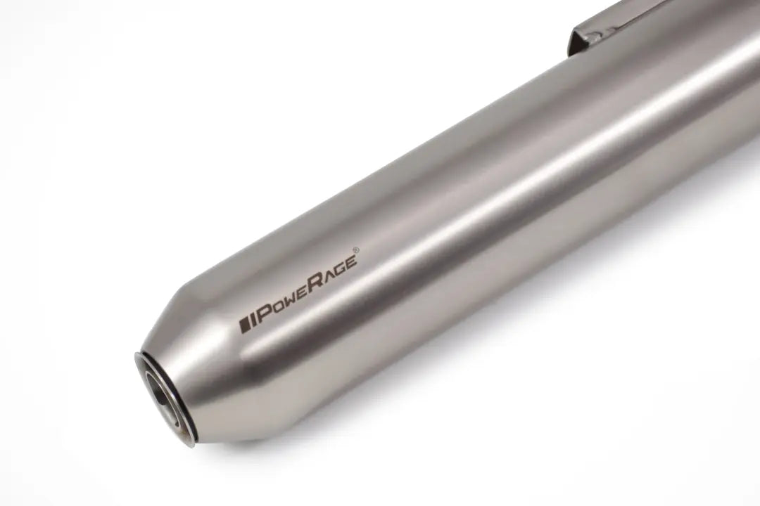 Powerage Slip-On Exhaust Brushed Steel Short Type for Royal Enfield 350 500 Performance Exhaust