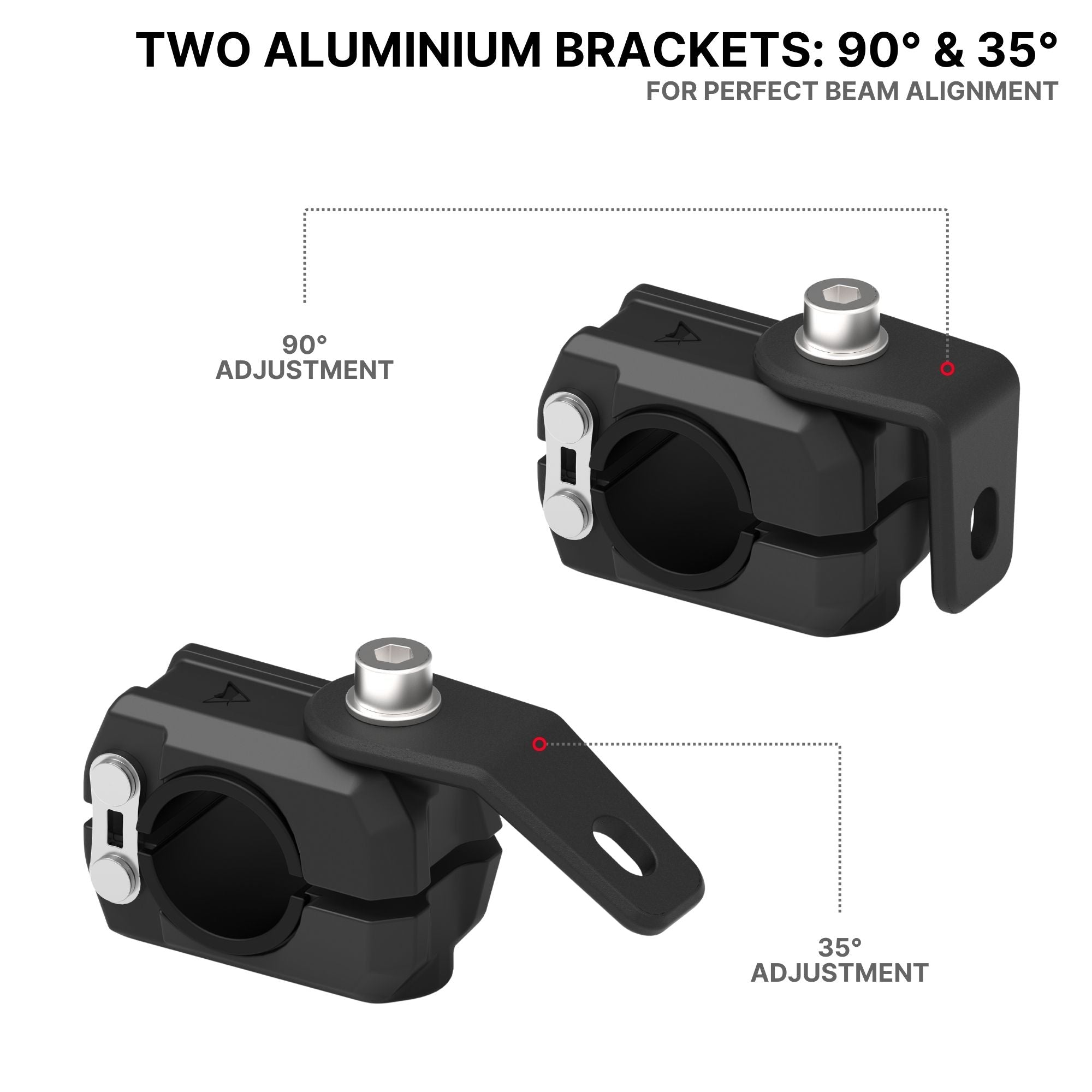 Auto Engina Universal Fit Fog Light Mount Clamps for 19-27mm Motorcycle Crash Guards and Frame Tubes
